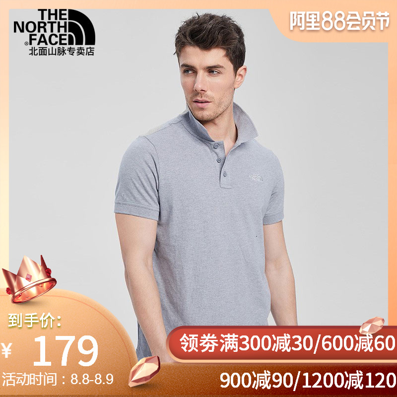 TheNorthFace北面19春夏新款透氣舒適戶外男運動短袖POLO衫|3VRA