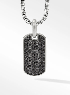 纯银百搭标签吊坠项链