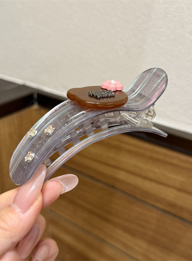 【晶妍】韩系可爱小熊花朵鸭嘴夹高级感气质百搭后脑勺ins风发饰
