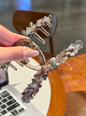 【晶妍】大号重工水晶缠绕抓夹适合发量多发夹轻奢精致发夹