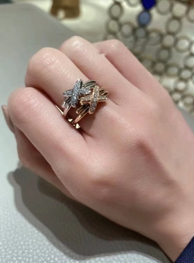 情侣对戒男女交叉缘系网红时尚