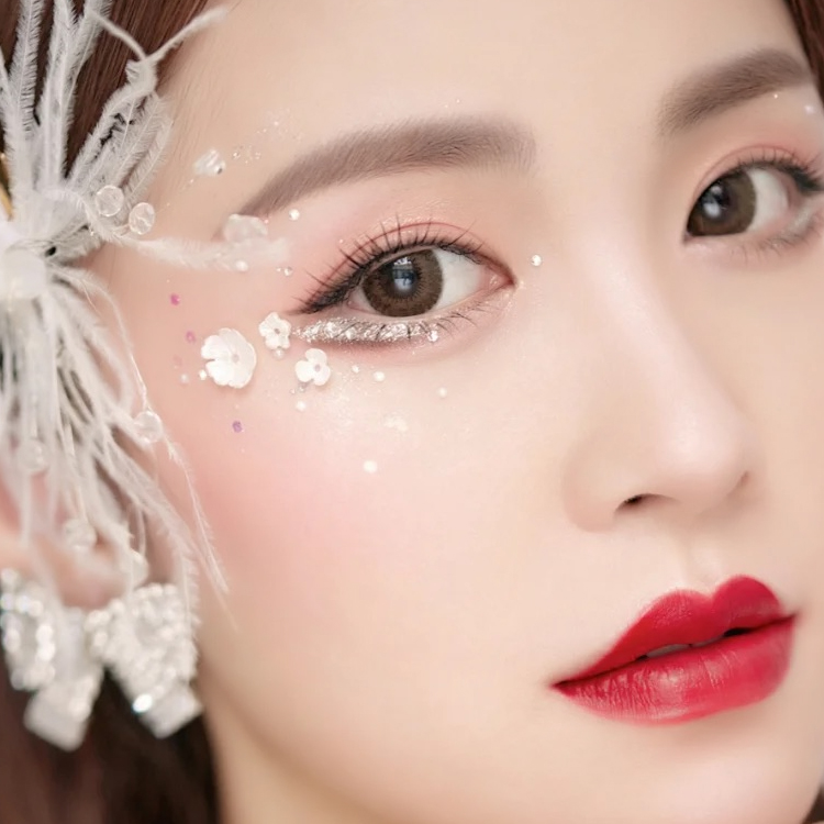 新娘创意眼妆亮钻贴脸上的饰品缕空蝴蝶脸部泪钻水钻写真影楼拍照 - 图0