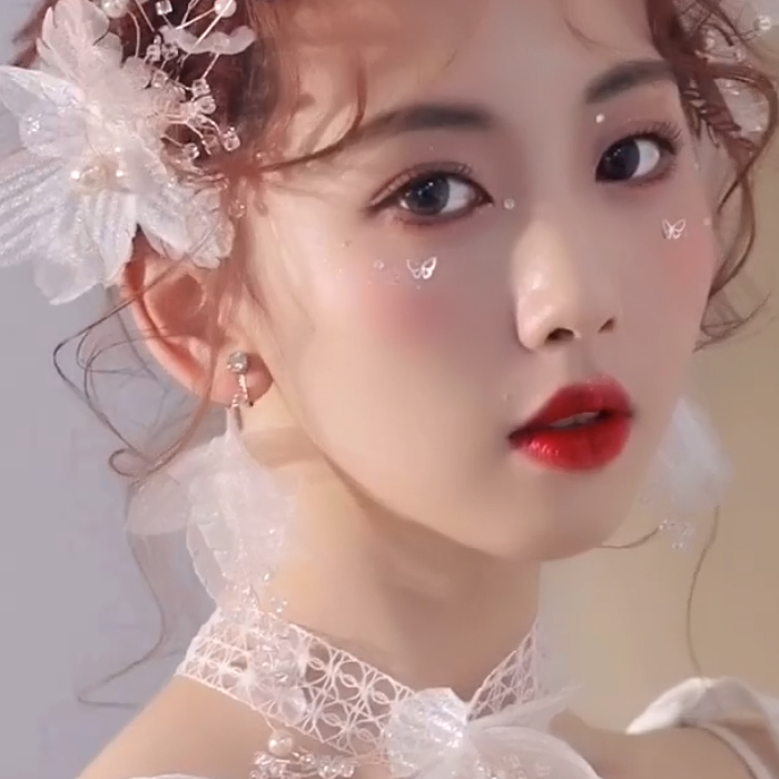 新娘创意眼妆亮钻贴脸上的饰品缕空蝴蝶脸部泪钻水钻写真影楼拍照 - 图1