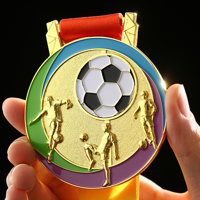 足球奖牌定制定做少年儿童足球学校活动运动会纪念牌金属比赛奖品 - 图0