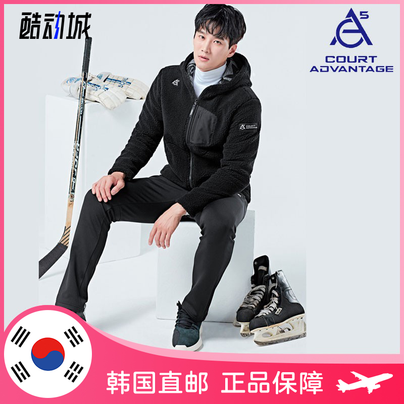 CA5韩国羽毛球服上装 男女款时尚连帽抓绒保暖型外套 粉色幸运草 - 图0