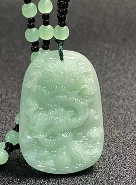 A货飘花貔貅吊坠男女款玉佩冰种