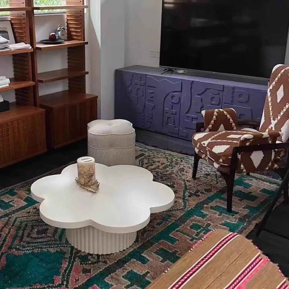 ins风玫红色花茶几艺术感异形简约现代边几民宿边桌设计师网红,淘宝优惠券,粉丝福利购,淘宝优惠卷