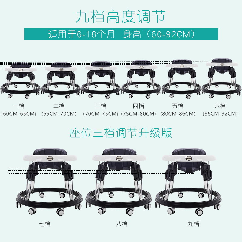 防o型腿多功能防侧翻宝宝学步车 雅梦诗蓝学步车