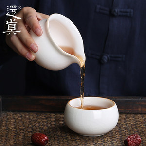 还真德化中国白润片公道杯茶海开片玉瓷家用陶瓷分茶器功夫茶具