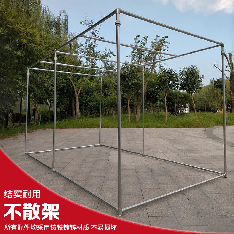 镀锌钢管晾衣架水管架落地阳台晒被子晒衣架室外防风双杆挂衣架子 - 图2