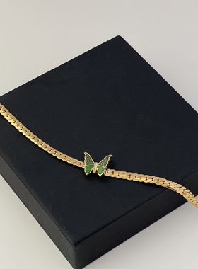 复古绿色立体链条钛钢