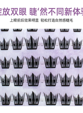 免胶假睫毛孔雀鱼小薄片浓密便携装自然上镜网红款