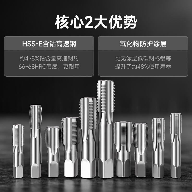 左旋机用丝锥丝攻 左牙 ZG 管螺纹丝锥G NPT RC 1/8 1/4 3/8 1/2 - 图1