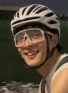 连体白色大框骑行眼镜防风变色夜骑男女户外运动防紫外线太阳镜潮