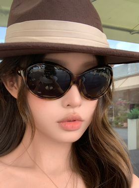 美式复古玳瑁超大框太阳眼镜女