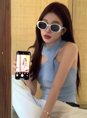 欧美风个性街拍ins椭圆框太阳镜