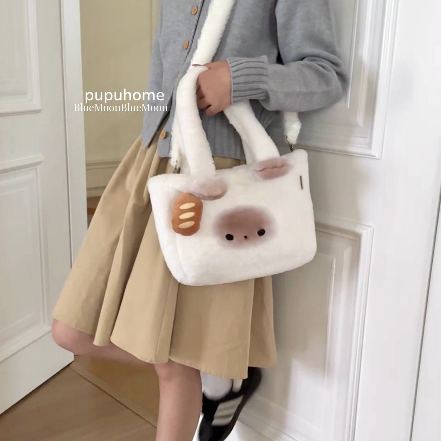 馒头猫pup正品毛绒手提包斜挎单肩包通勤日常可爱冬日少女小猫包,淘宝优惠券,粉丝福利购,淘宝优惠卷