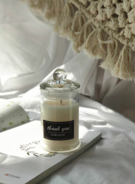 diy带盖香薰蜡烛材料包玻璃容器