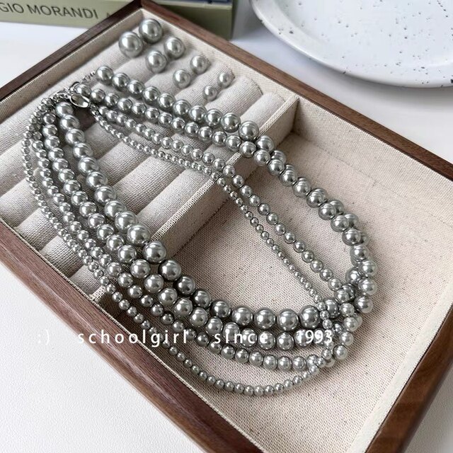 925 silver Shijia pearl necklace light luxury French Shijia pearl necklace female pearl clavicle chain fever blogger