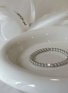 ins博主fever同款珍珠手链女925银戴妃镶钻深海澳母贝珍珠手串女