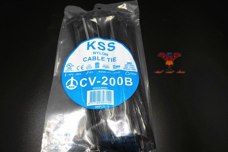 进口正品直销 KSS尼龙扎带CV-200B  束线带 4.6×200 100PCS - 图0