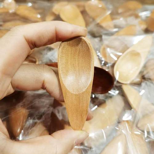 迷你小木勺超短柄勺子家用冰淇淋小巧厨房用调料盐勺糖勺粉末勺子 - 图0