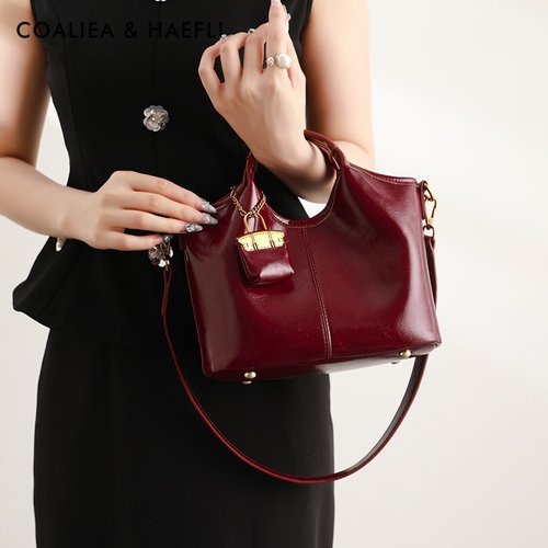 香港品牌红色新娘结婚包包女小众高级感手提包百搭通勤单肩斜挎包 - 图1