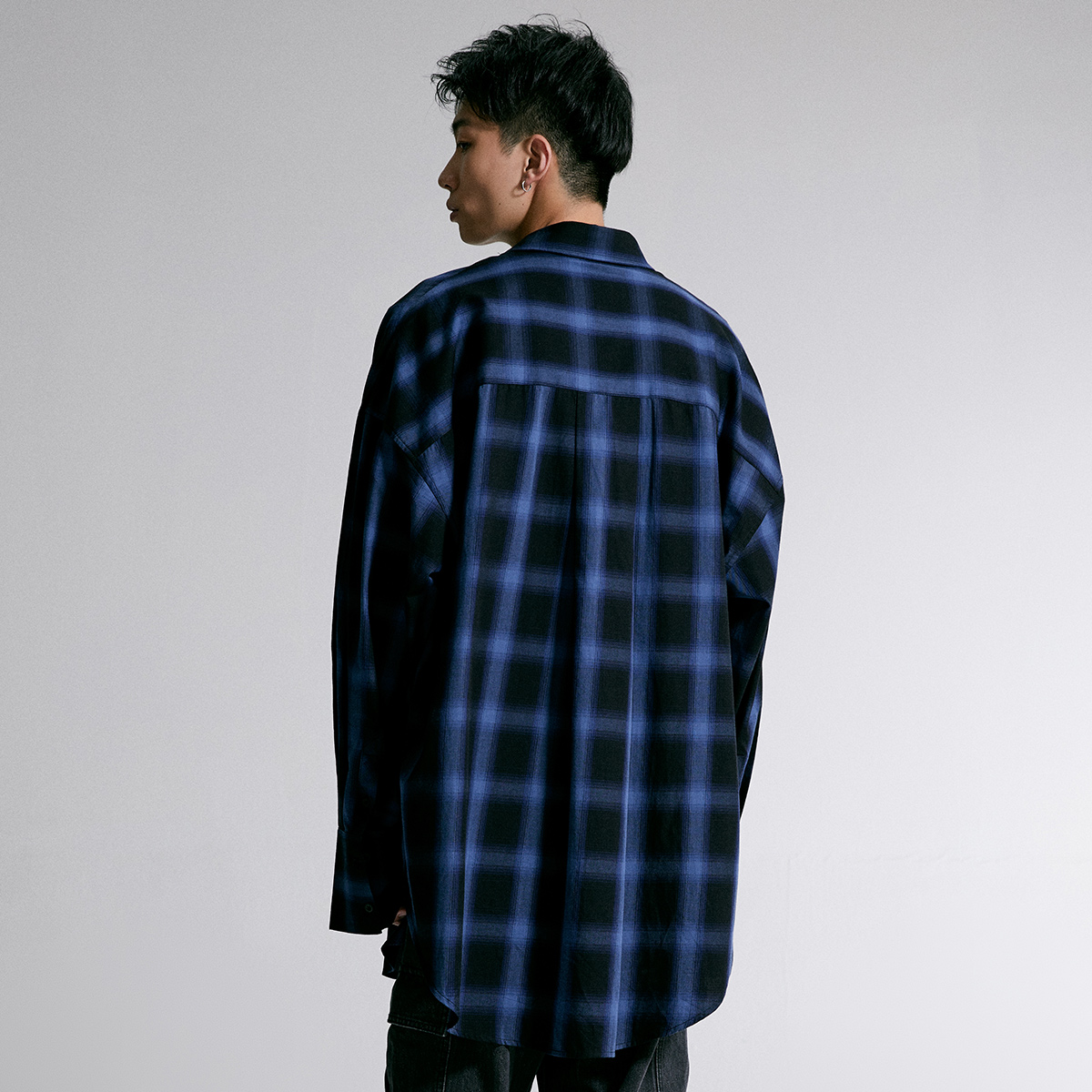 马克华菲 X GAO Weiqian设计师跨界无性别系列长袖衬衫格纹宽松