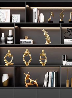 轻奢树脂摆件家居客厅办公室酒柜摆设电视柜书柜书架装饰品工艺品
