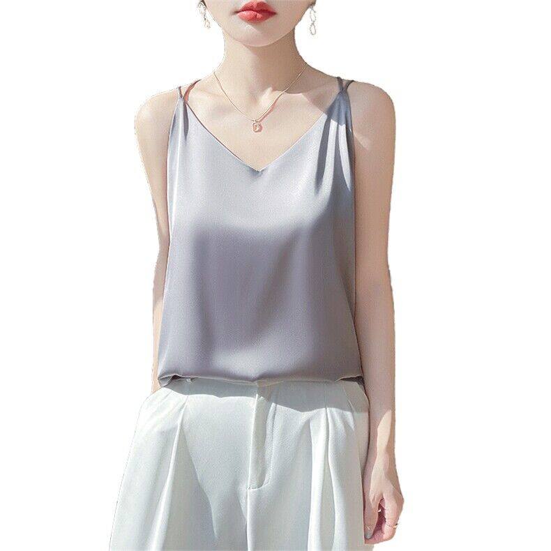 真丝吊带背心女夏季桑蚕丝打底衫