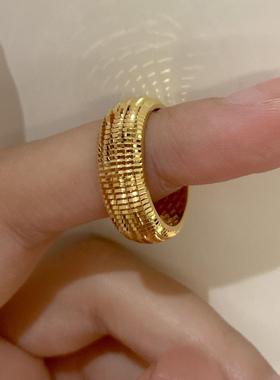 意大利刻面灯球戒指高级感个性小众设计感时尚复古925银镀金戒指