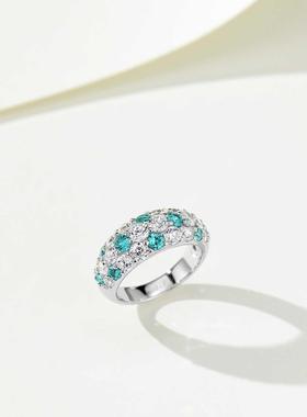 满镶间钻宝石戒指复古波点