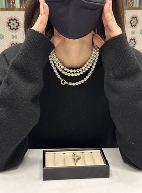 120cm超长珍珠毛衣项链 进口施家珍珠akoya海水珠质感 定制长度