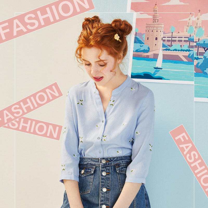 puella拉夏贝尔旗下雪纺学院风衬衫 puella衬衫