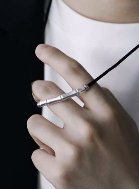 S999银竹节项链男女小众设计新中式国潮锦鲤银吊坠逢考必过好运礼