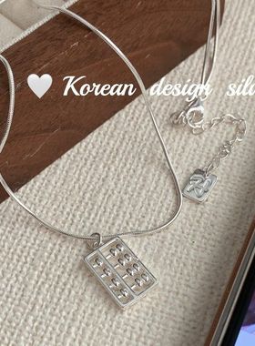 韩版ins风饰品 S925纯银算盘项链小众女款项链 2024新款锁骨链
