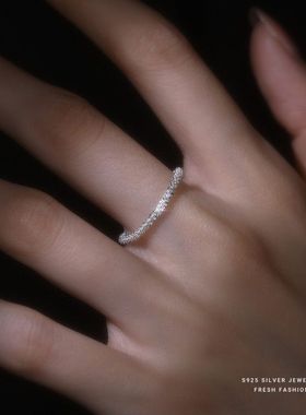 抖音直播爆款波光粼粼戒指女s925