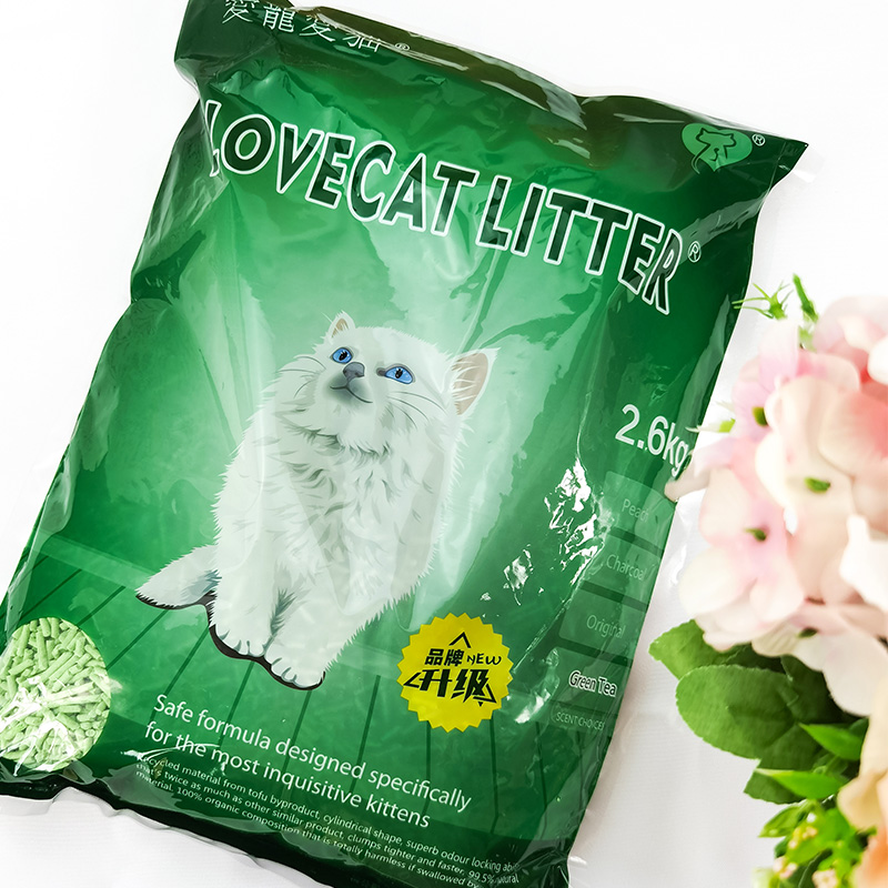 Lovecat猫砂豆腐砂绿茶原味猫沙结团爱宠爱猫6包15kg整箱豆腐猫砂 - 图0