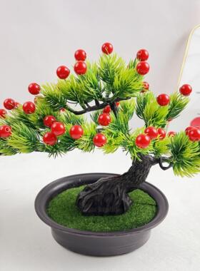 手工迎客松仿真松树DIY材料包