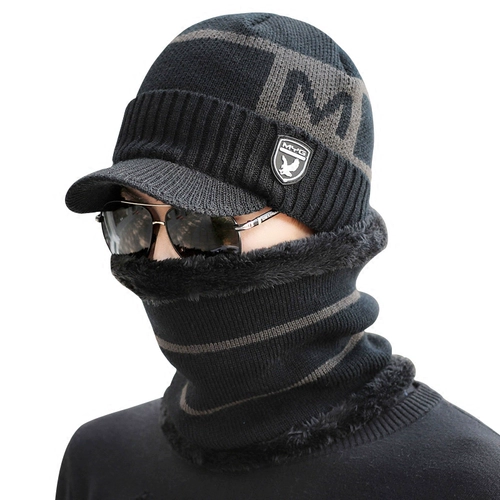 Дорожный спортивный зимний защищающий от холода флисовый шарф, удерживающий тепло шлем для велоспорта, комплект