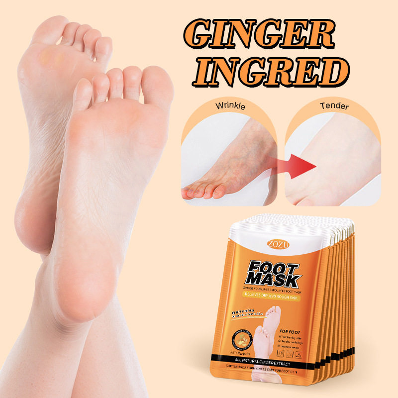 Ginger Foot Mask Feet Exfoliator Repairing Whitening足膜袜子 - 图0