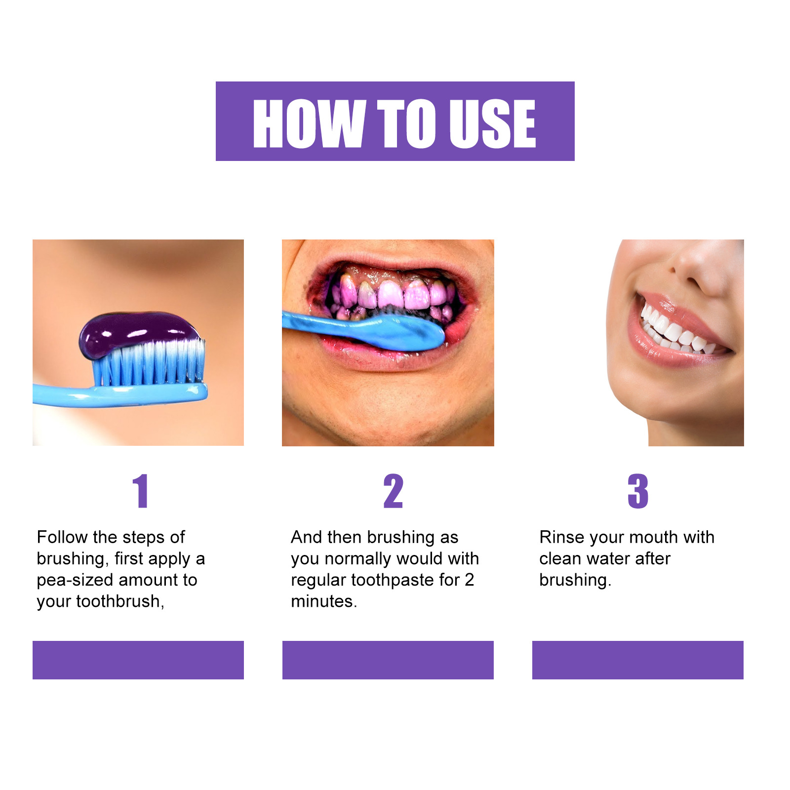 Purple Corrector Whitening Tooth Toothpaste Fresh Breath牙膏 - 图1