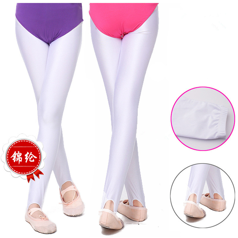 儿童舞蹈袜连裤袜女童打底裤踩脚裤白色夏季薄