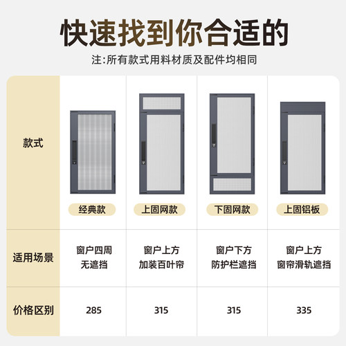 口袋锁纱窗定制上门安装平开窗铝合金窗纱防盗金刚网纱网自装纱窗 - 图0