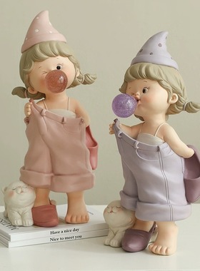 抖音同款小女孩摆件轻奢高级感