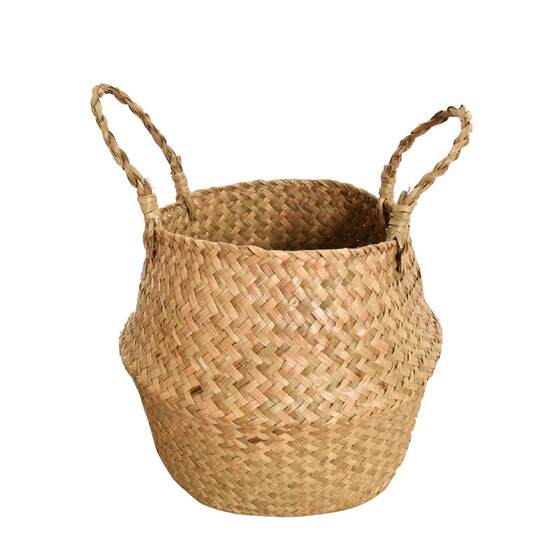 Nordic magnesium clay floor-standing flowerpot with large green plant