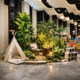 Commercial landscaping scene landscape decoration layout