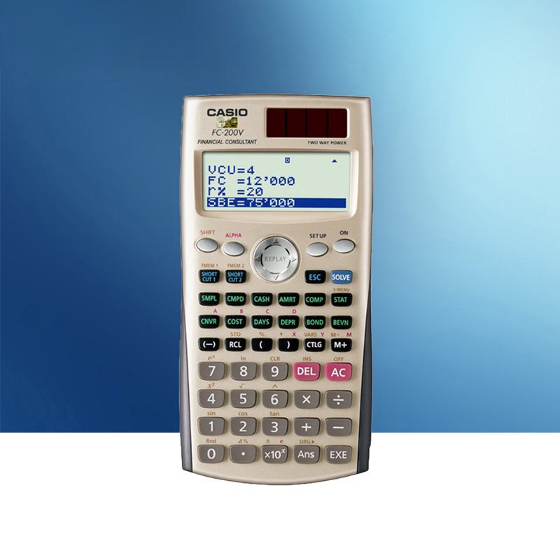 卡西欧FC-200V 太阳能金融理财专业考试计算器财务会计办公计算机CMA/FRM财务会计CFA一二级考试计