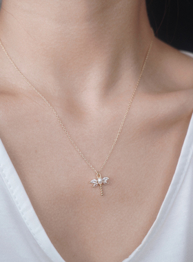 清野集蜓院繁花蜻蜓女锁骨链珍珠