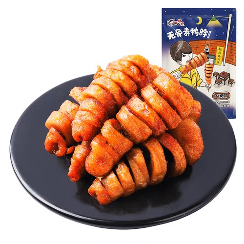 【24.9元任选3件】精武烤面筋麻辣味无骨素鸭脖休闲零食豆干制品 - 图0